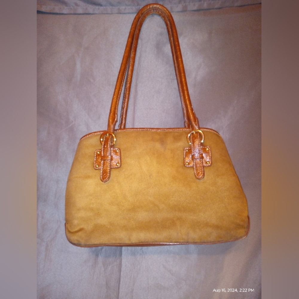 Croft&Barrow suede and leather shoulder handbag